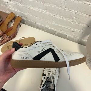SCHUTZ White and Black Casual Sneakers
